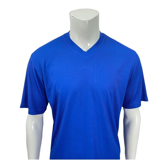 Tulliano V-Neck T-shirt Ribbed Royal Blue Mens Large - Picture 6 of 9